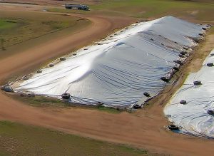 bulk grain storage with tarpaulins in toowoomba